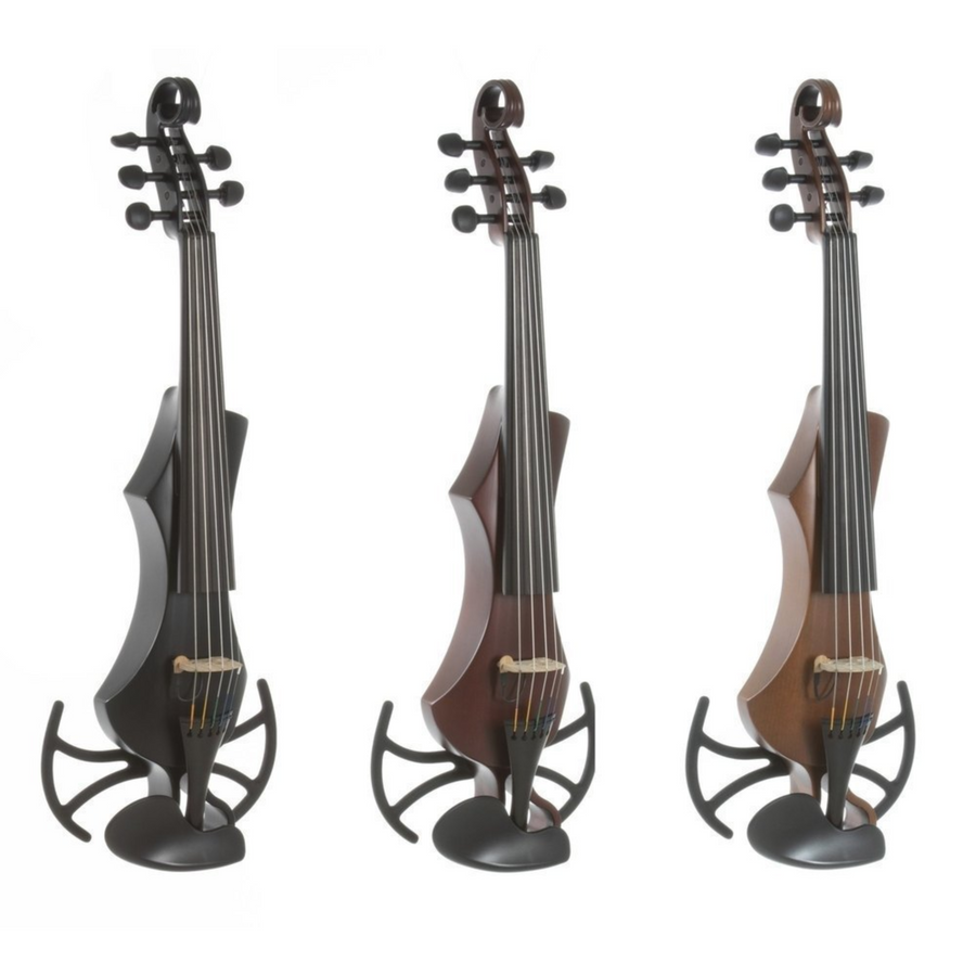 GEWA Novita 3.0 Electric 5-Strings Violin, Golden Brown, With Universal Shoulder Rest Adapter