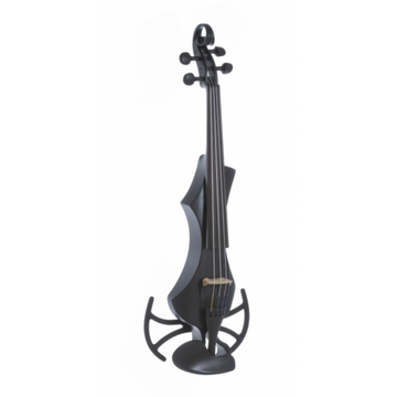 GEWA Novita 3.0 Electric Violin, Black, With Universal Shoulder Rest Adapter