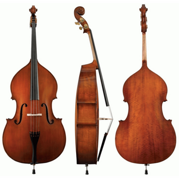 GEWA Bass, Premium Line, Solid Top, 4/4, Antiqued, Violin Shaped, Arched, Setup