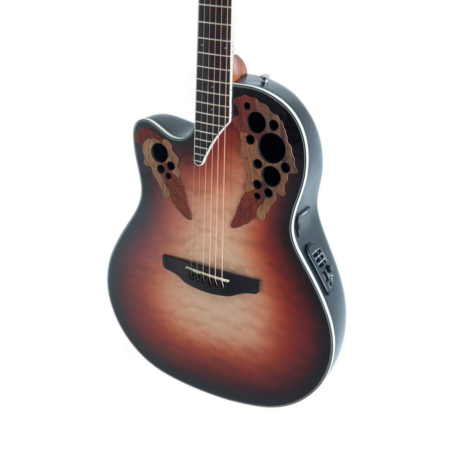 Ovation Celebrity Elite Plus E-Acoustic Guitar CE44LX-1R, Ruby Burst, Lefty