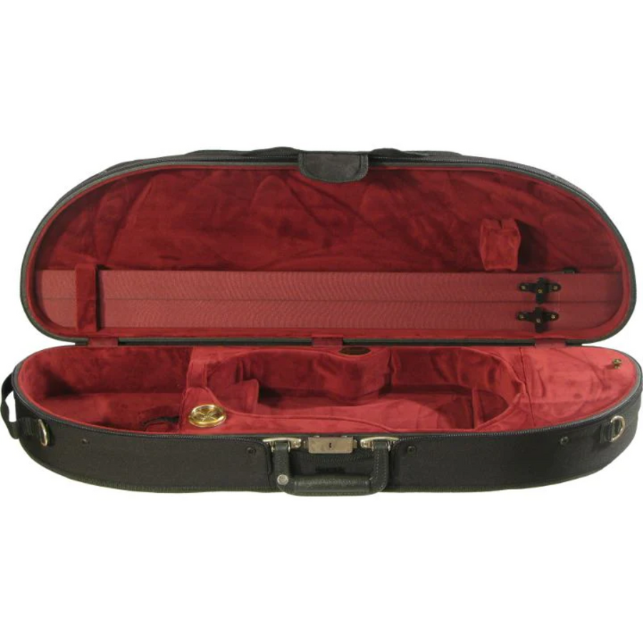 Bobelock 1047 Wooden Half Moon Violin Case Velour (All Colors)