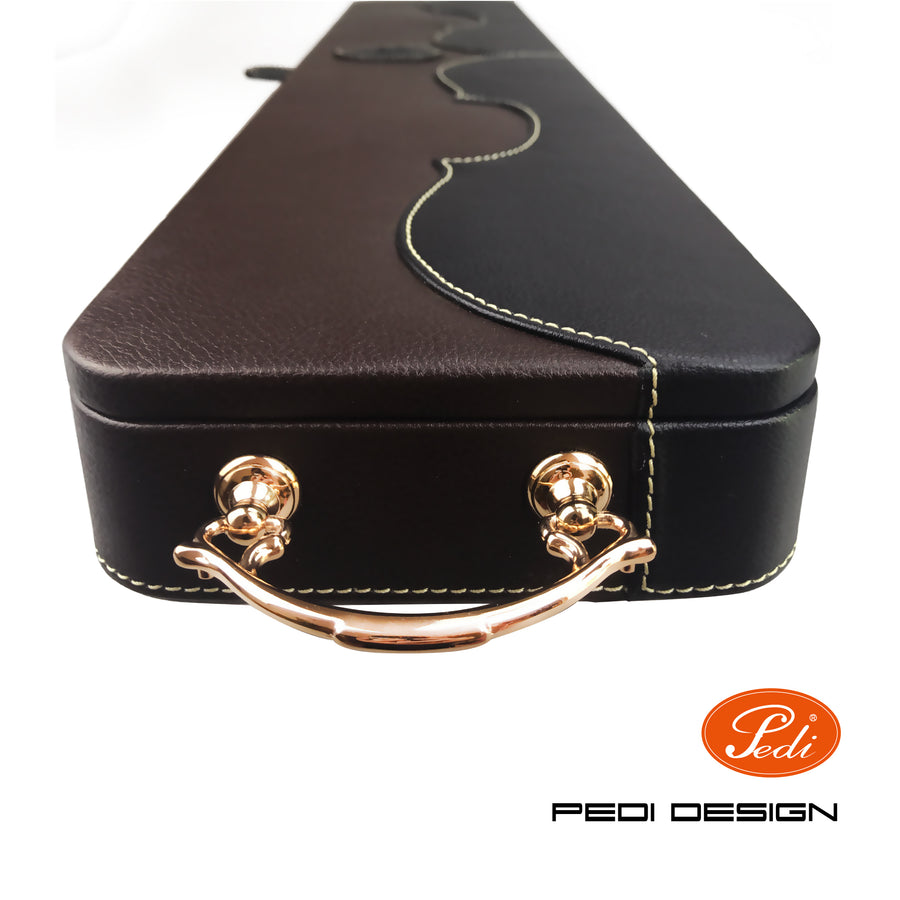 Pedi Bow Display Case, Premium Faux Leather, Violin/Viola/Cello, 6pcs