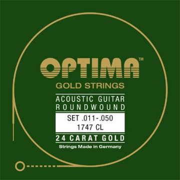 Optima 24K Gold Plated Acoustic Guitar Strings Set (All Sizes)