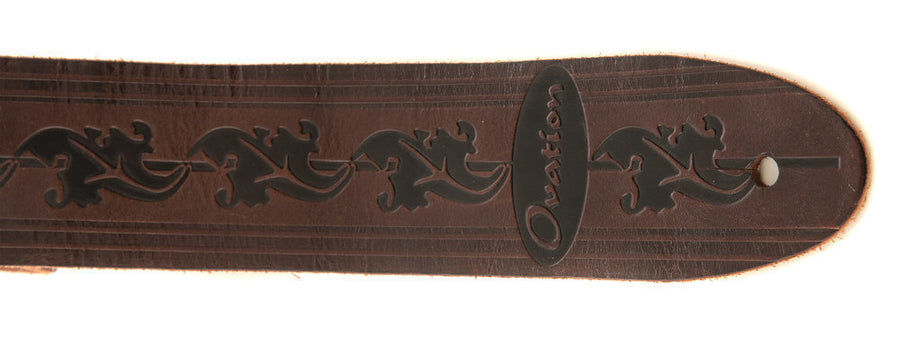 Ovation Guitar Premium Leather Strap Signature Leaf (All Colors)