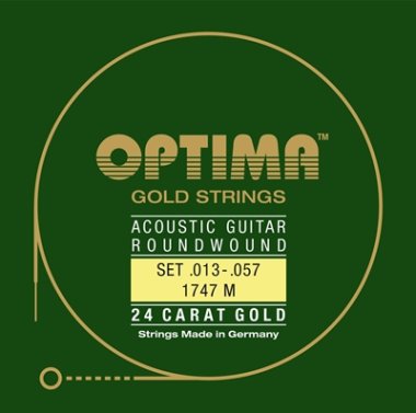 Optima 24K Gold Plated Acoustic Guitar Strings Set (All Sizes)
