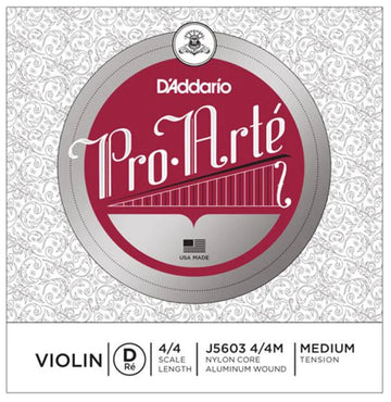 D'Addario Pro-Arté Violin D String, Silver