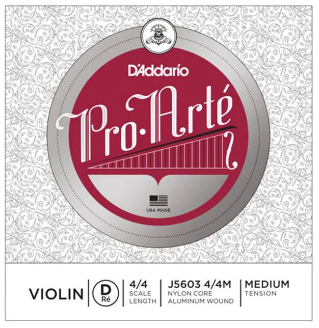 D'Addario Pro-Arté Violin D String, Silver