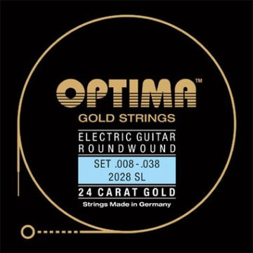 Optima 24K Gold Plated 2028 Electric Guitar Strings Set (All Sizes)