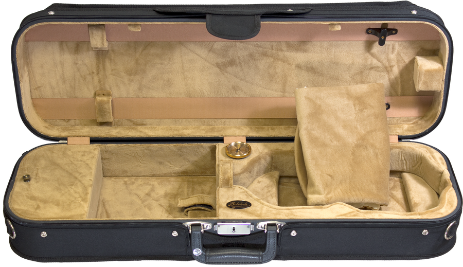 Bobelock Wood Oblong Velour Violin Case + Suspension System